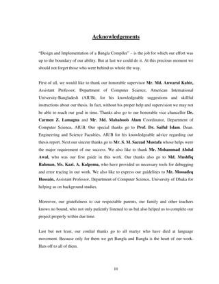 Design And Implementation Of A Bangla Compiler