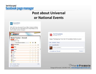 Post about Universal
or National Events
 