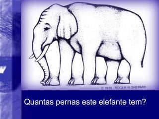 Quantas pernas este elefante tem? 