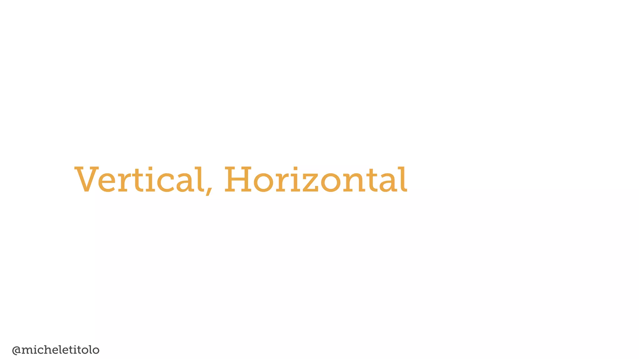 @micheletitolo
Vertical, Horizontal
 