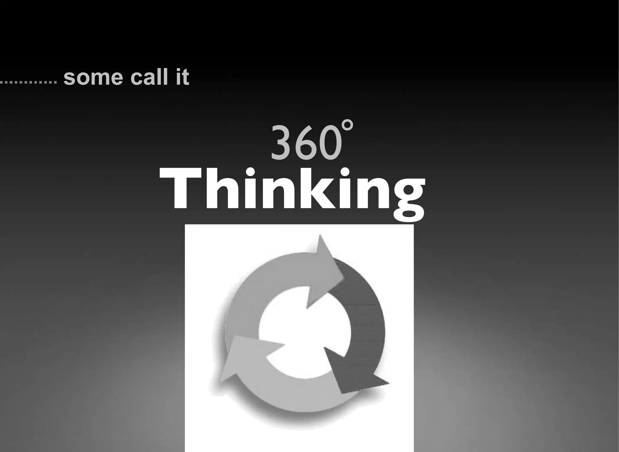 some call it 360 ° Thinking 
