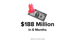 $188 Million 
in 6 Months  
(died 4 months later)
 