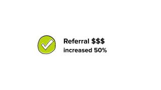 Referral $$$   
increased 50%
 