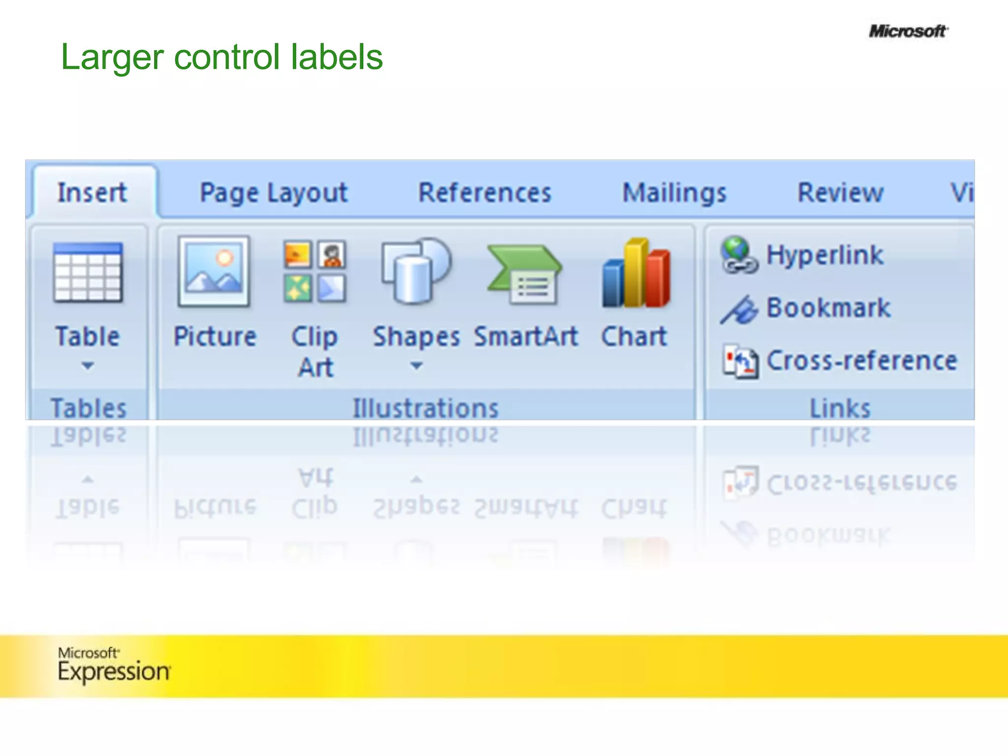 Larger control labels 