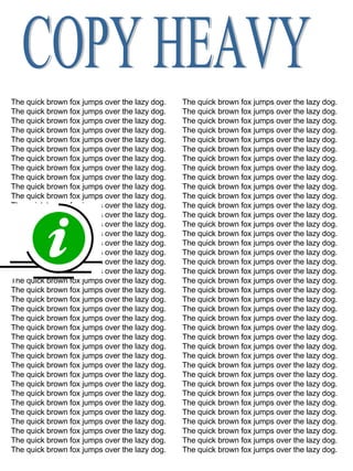 COPY HEAVY The quick brown fox jumps over the lazy dog.  The quick brown fox jumps over the lazy dog.  The quick brown fox jumps over the lazy dog. The quick brown fox jumps over the lazy dog. The quick brown fox jumps over the lazy dog. The quick brown fox jumps over the lazy dog. The quick brown fox jumps over the lazy dog. The quick brown fox jumps over the lazy dog. The quick brown fox jumps over the lazy dog. The quick brown fox jumps over the lazy dog. The quick brown fox jumps over the lazy dog. The quick brown fox jumps over the lazy dog. The quick brown fox jumps over the lazy dog. The quick brown fox jumps over the lazy dog.  The quick brown fox jumps over the lazy dog.  The quick brown fox jumps over the lazy dog. The quick brown fox jumps over the lazy dog. The quick brown fox jumps over the lazy dog. The quick brown fox jumps over the lazy dog. The quick brown fox jumps over the lazy dog. The quick brown fox jumps over the lazy dog. The quick brown fox jumps over the lazy dog. The quick brown fox jumps over the lazy dog. The quick brown fox jumps over the lazy dog. The quick brown fox jumps over the lazy dog. The quick brown fox jumps over the lazy dog.  The quick brown fox jumps over the lazy dog.  The quick brown fox jumps over the lazy dog. The quick brown fox jumps over the lazy dog. The quick brown fox jumps over the lazy dog. The quick brown fox jumps over the lazy dog. The quick brown fox jumps over the lazy dog. The quick brown fox jumps over the lazy dog. The quick brown fox jumps over the lazy dog. The quick brown fox jumps over the lazy dog. The quick brown fox jumps over the lazy dog. The quick brown fox jumps over the lazy dog. The quick brown fox jumps over the lazy dog. The quick brown fox jumps over the lazy dog.  The quick brown fox jumps over the lazy dog.  The quick brown fox jumps over the lazy dog. The quick brown fox jumps over the lazy dog. The quick brown fox jumps over the lazy dog. The quick brown fox jumps over the lazy dog. The quick brown fox jumps over the lazy dog. The quick brown fox jumps over the lazy dog. The quick brown fox jumps over the lazy dog. The quick brown fox jumps over the lazy dog. The quick brown fox jumps over the lazy dog. The quick brown fox jumps over the lazy dog. The quick brown fox jumps over the lazy dog. The quick brown fox jumps over the lazy dog.  The quick brown fox jumps over the lazy dog.  The quick brown fox jumps over the lazy dog. The quick brown fox jumps over the lazy dog. The quick brown fox jumps over the lazy dog. The quick brown fox jumps over the lazy dog. The quick brown fox jumps over the lazy dog. The quick brown fox jumps over the lazy dog. The quick brown fox jumps over the lazy dog. The quick brown fox jumps over the lazy dog. The quick brown fox jumps over the lazy dog. The quick brown fox jumps over the lazy dog. The quick brown fox jumps over the lazy dog.  The quick brown fox jumps over the lazy dog.  The quick brown fox jumps over the lazy dog. The quick brown fox jumps over the lazy dog. The quick brown fox jumps over the lazy dog. The quick brown fox jumps over the lazy dog. The quick brown fox jumps over the lazy dog. The quick brown fox jumps over the lazy dog. The quick brown fox jumps over the lazy dog. The quick brown fox jumps over the lazy dog. The quick brown fox jumps over the lazy dog. The quick brown fox jumps over the lazy dog. The quick brown fox jumps over the lazy dog. 