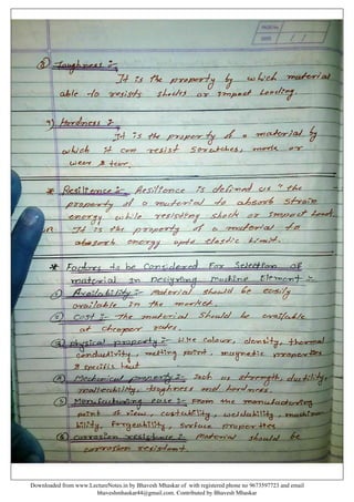 Design of machine elements notes by Bhavesh Mhaskar | PDF