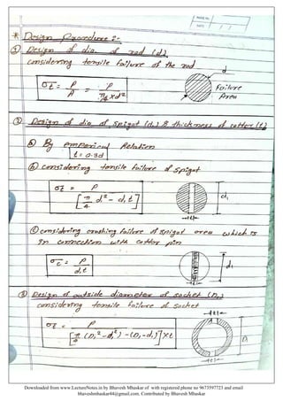Design of machine elements notes by Bhavesh Mhaskar | PDF