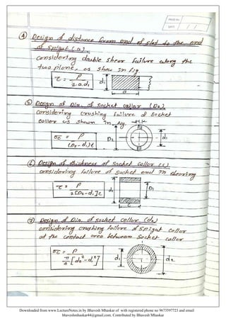 Design of machine elements notes by Bhavesh Mhaskar | PDF