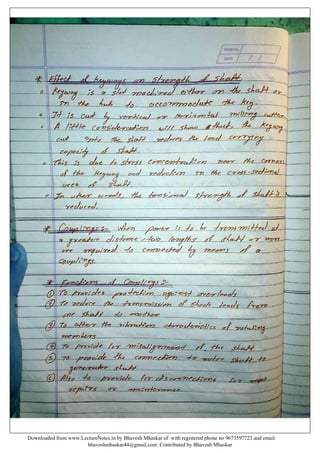 Design of machine elements notes by Bhavesh Mhaskar | PDF