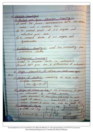 Design of machine elements notes by Bhavesh Mhaskar | PDF