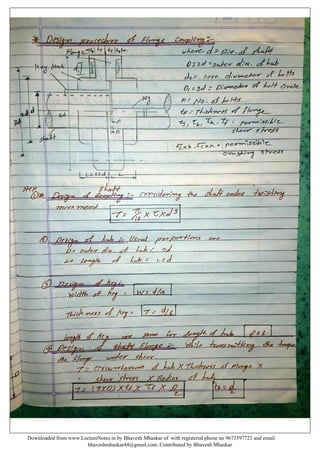 Design of machine elements notes by Bhavesh Mhaskar | PDF