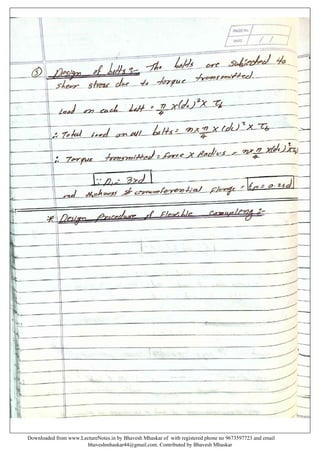 Design of machine elements notes by Bhavesh Mhaskar | PDF