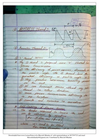Design of machine elements notes by Bhavesh Mhaskar | PDF