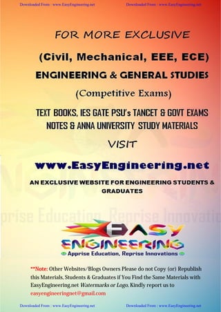 **Note: Other Websites/Blogs Owners Please do not Copy (or) Republish
this Materials, Students & Graduates if You Find the Same Materials with
EasyEngineering.net Watermarks or Logo, Kindly report us to
easyengineeringnet@gmail.com
Downloaded From : www.EasyEngineering.net Downloaded From : www.EasyEngineering.net
Downloaded From : www.EasyEngineering.net Downloaded From : www.EasyEngineering.net
www.EasyEngineering.net
 