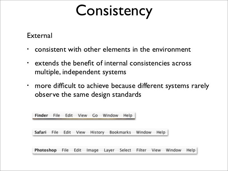 What is a good example of consistency?