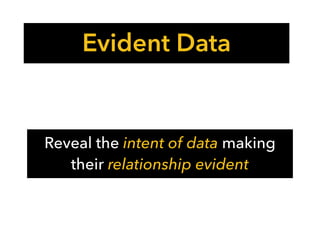 Evident Data
Reveal the intent of data making
their relationship evident
 