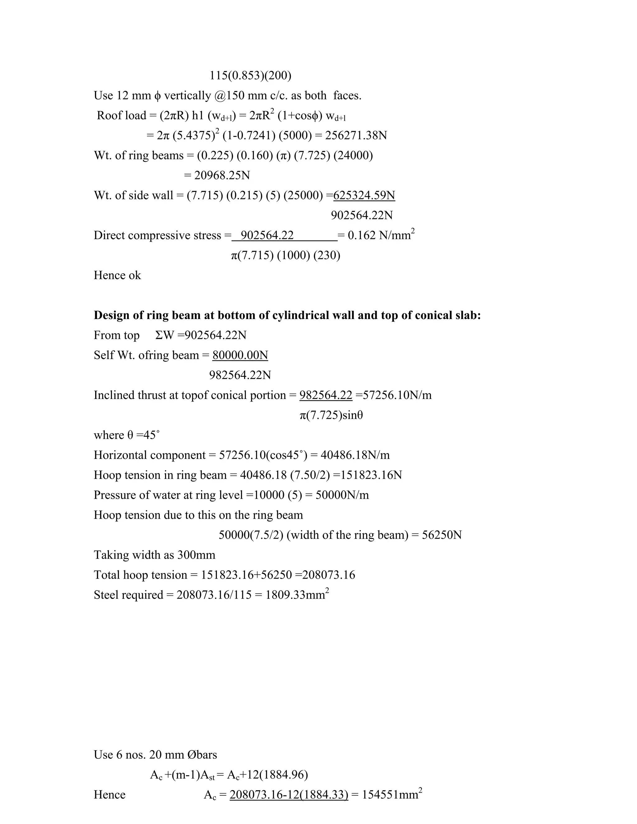 Design rcc-over-head-tank | PDF