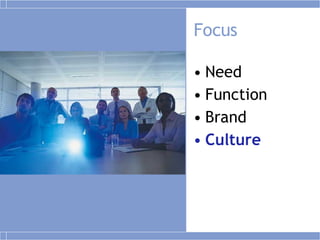 Focus Need Function Brand Culture 