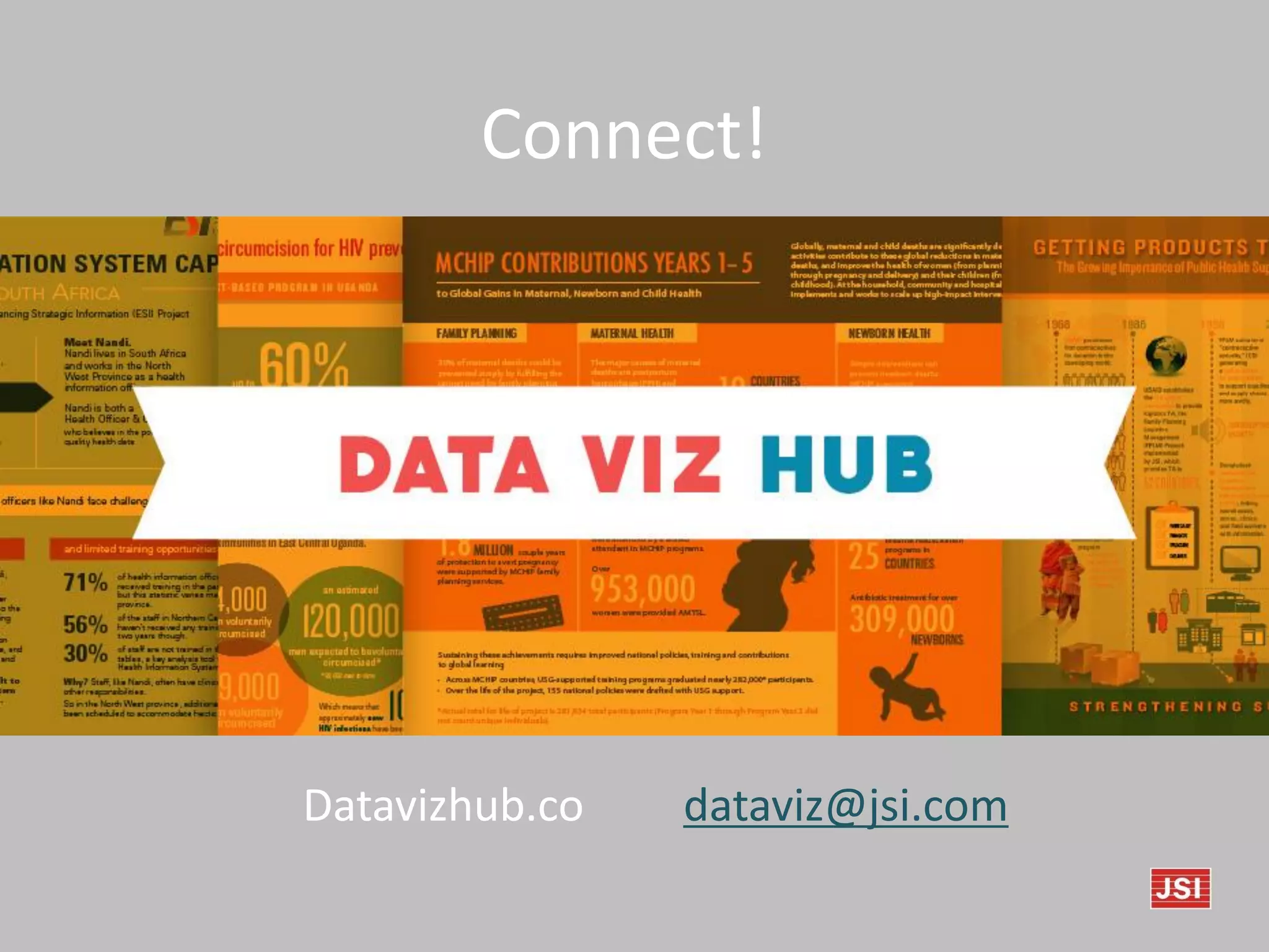 Connect!
Datavizhub.co dataviz@jsi.com
 
