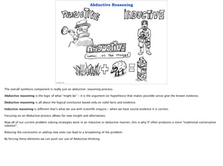 Abductive Reasoning
© Gary Barber 2014
 