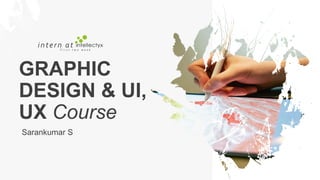 GRAPHIC
DESIGN & UI,
UX Course
intern at
F i r s t t w o w e e k
Sarankumar S
 