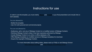 Instructions for use
In order to use this template, you must credit Slidesgo and Freepik in your final presentation and include links to
both websites.
You are allowed to:
- Modify this template.
- Use it for both personal and commercial projects.
You are not allowed to:
- Sublicense, sell or rent any of Slidesgo Content (or a modified version of Slidesgo Content).
- Distribute Slidesgo Content unless it has been expressly authorized by Slidesgo.
- Include Slidesgo Content in an online or offline database or file.
- Offer Slidesgo templates (or modified versions of Slidesgo templates) for download.
- Acquire the copyright of Slidesgo Content.
For more information about editing slides, please read our FAQs or visit Slidesgo School:
https://slidesgo.com/faqs and https://slidesgo.com/slidesgo-school
 