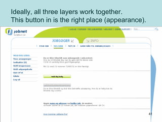 Ideally, all three layers work together.
This button in is the right place (appearance).
41
 