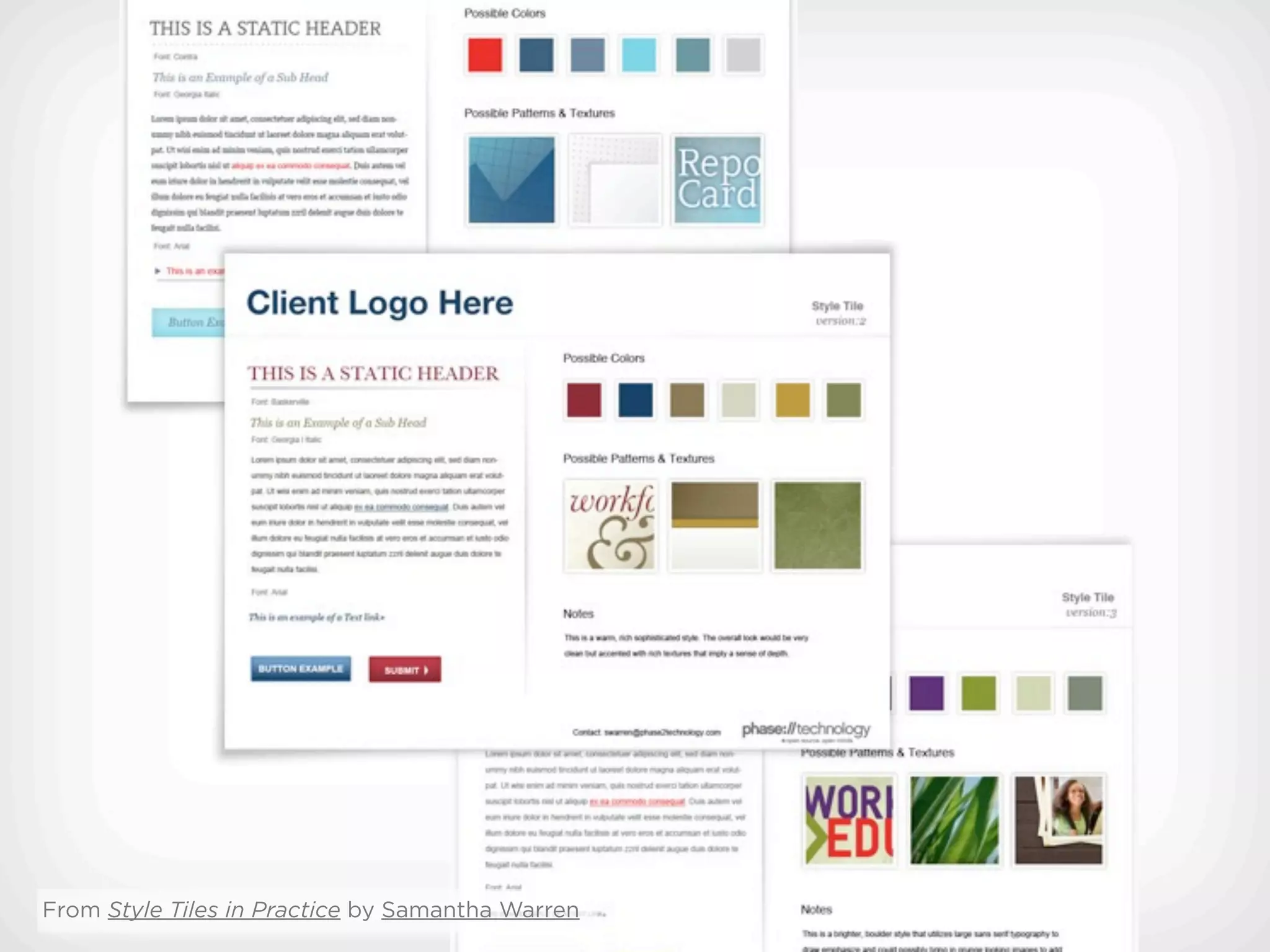 From Style Tiles in Practice by Samantha Warren
 