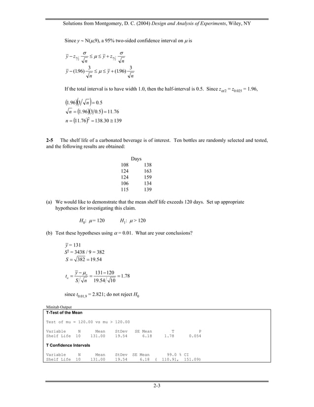 Solutions Design And Analysis Of Experiments Montgomery Solutions design and analysis of experiments montgomery