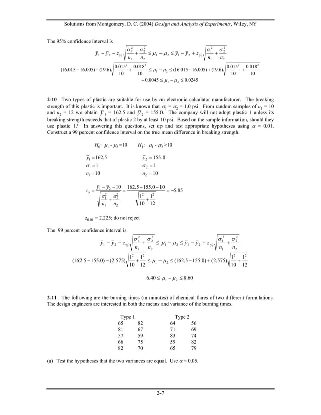Solutions Design And Analysis Of Experiments Montgomery Solutions design and analysis of experiments montgomery