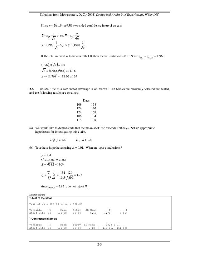 Design and analysis of experiments 8th edition solutions pdf