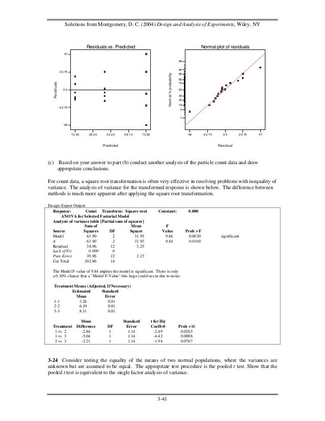 Solutions Design And Analysis Of Experiments Montgomery Solutions design and analysis of experiments montgomery