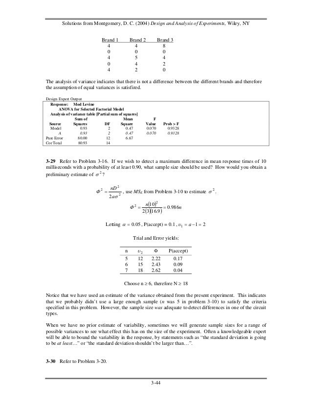 Design and analysis of experiments 9th edition solutions pdf