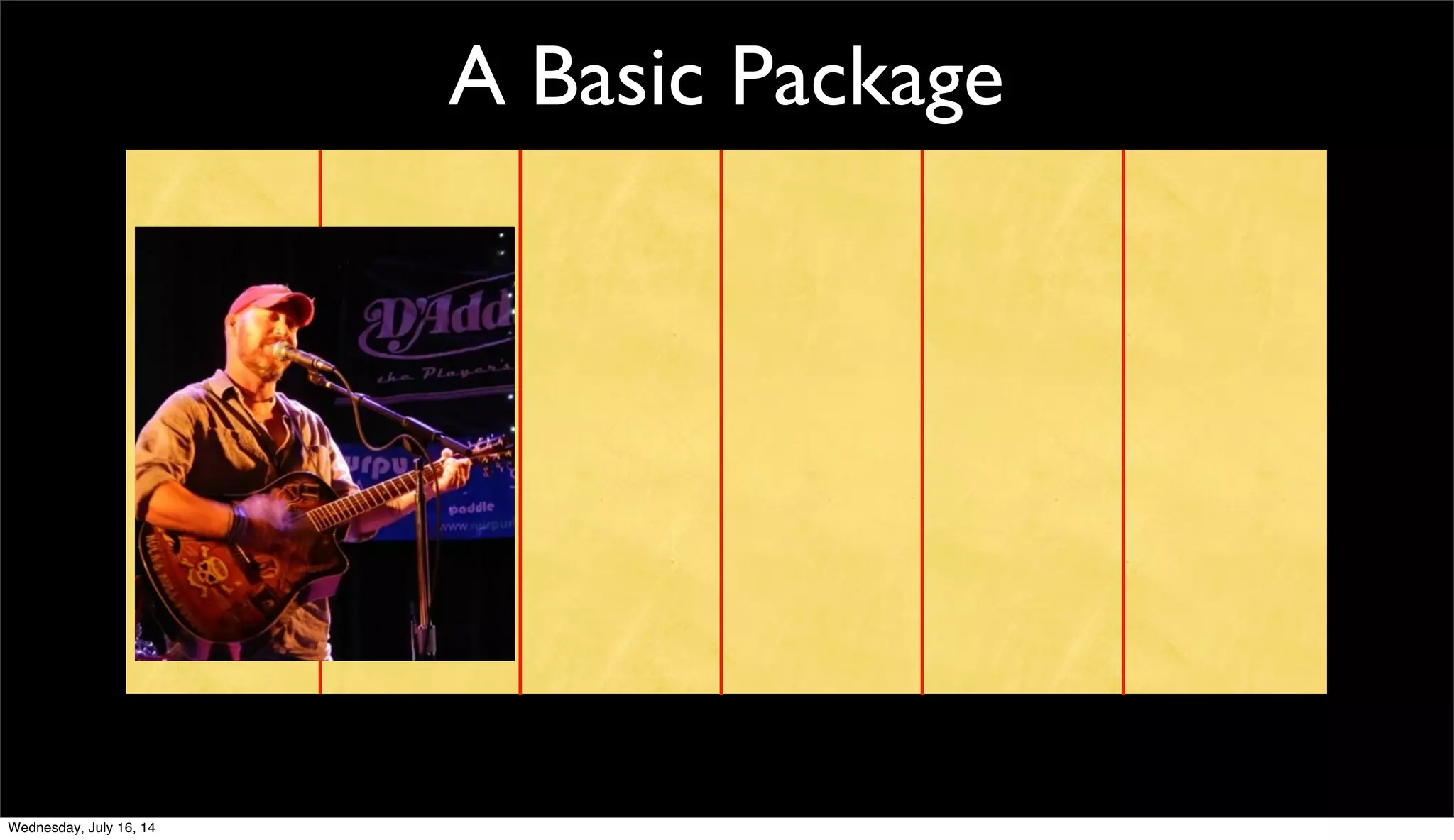 A Basic Package
Wednesday, July 16, 14
 