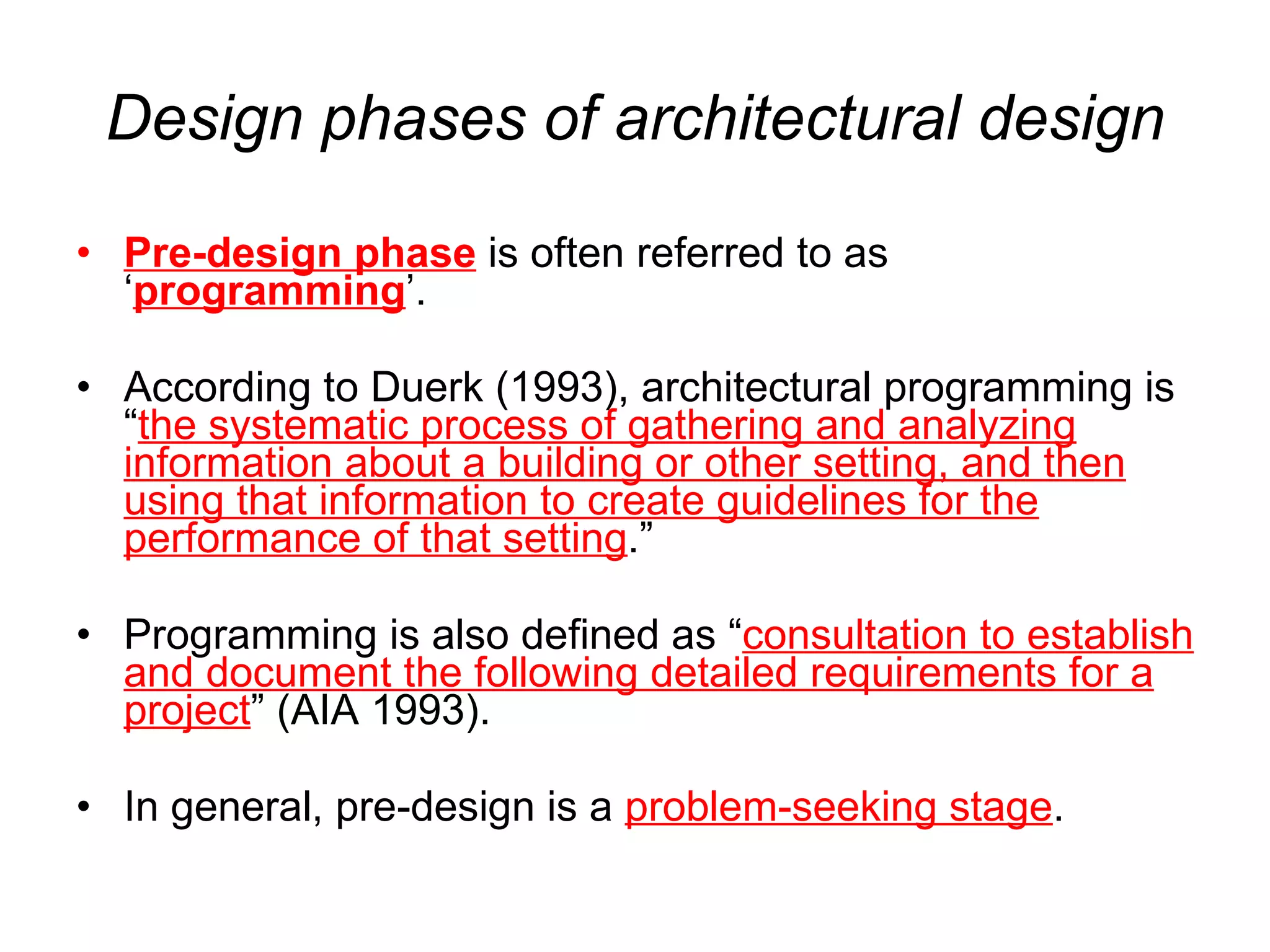 Architectural Design 1 Lectures by Dr. Yasser Mahgoub - Process | PPT