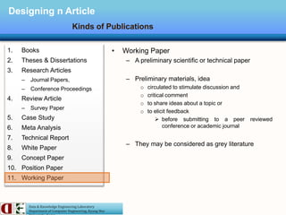 Writing for Computer Science: Design an article | PPTX
