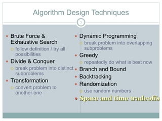 Design and analysis of algorithms | PPTX