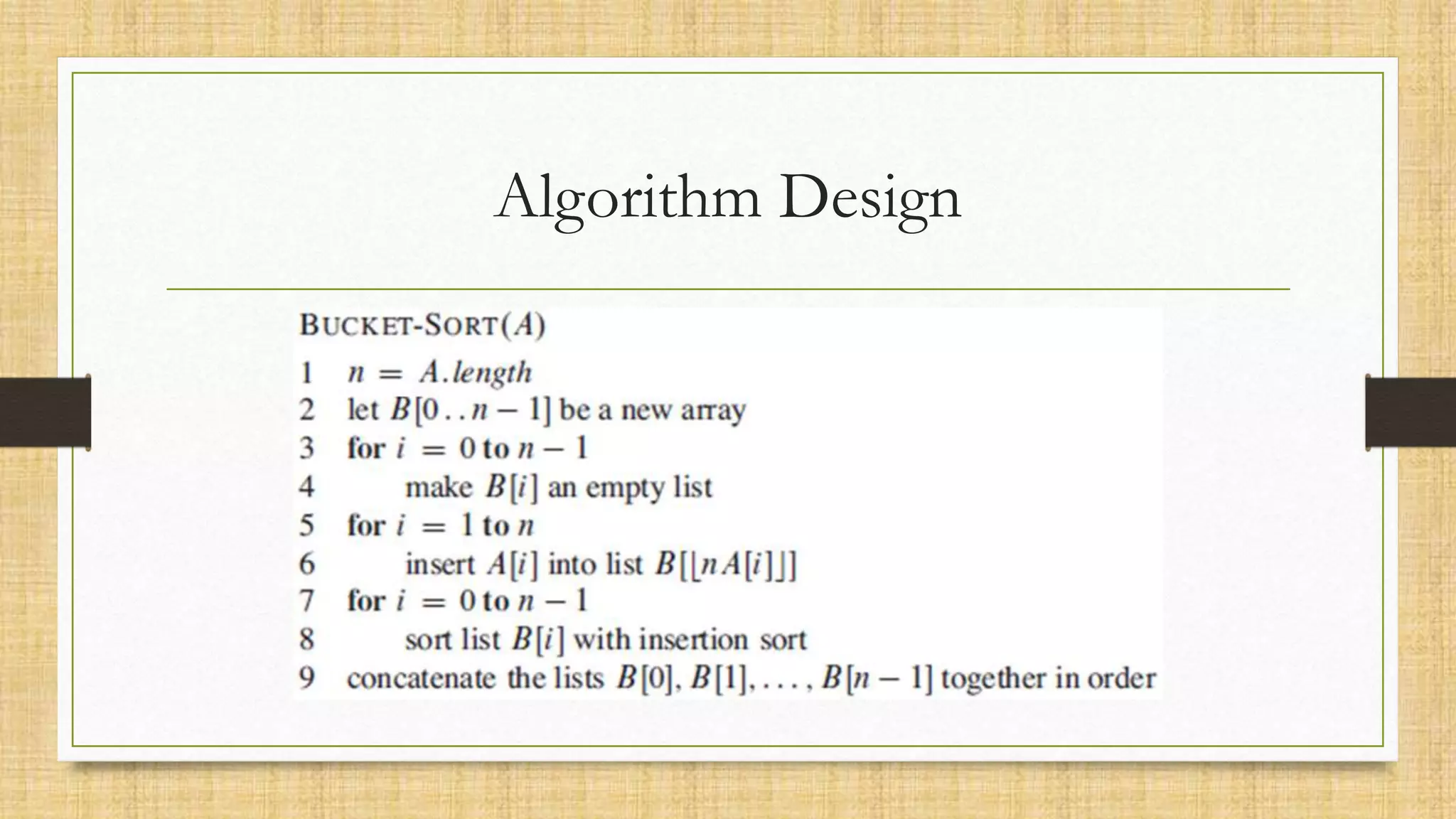 Algorithm Design
 