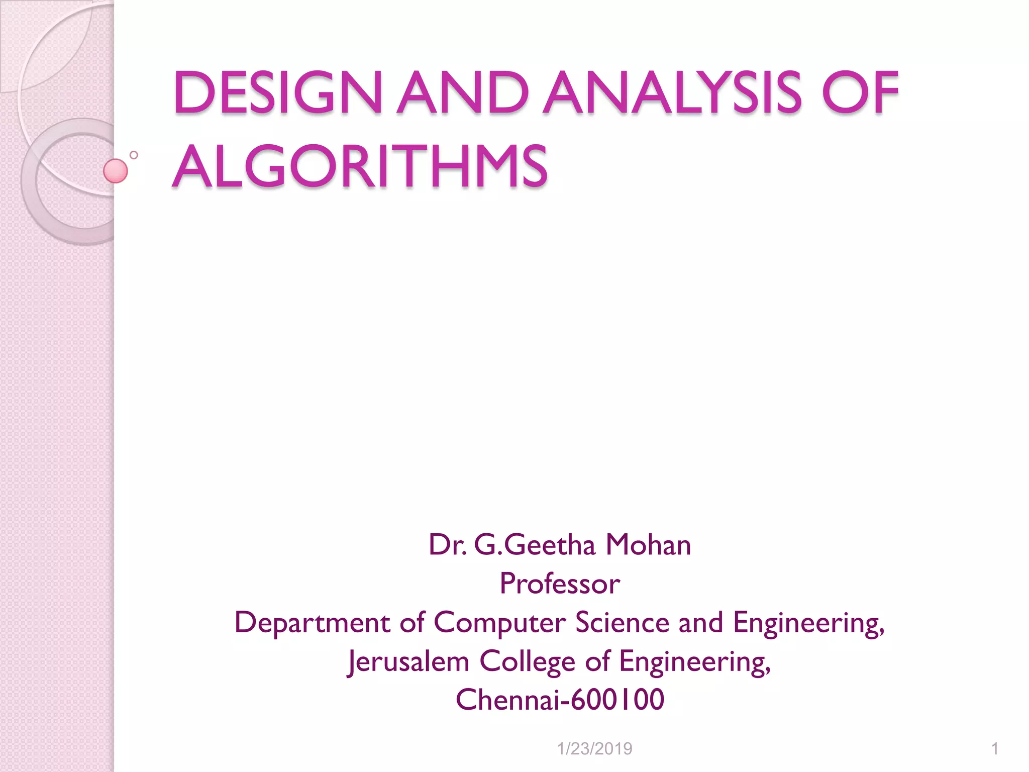 Design and analysis of algorithms | PDF | Programming Languages | Computing