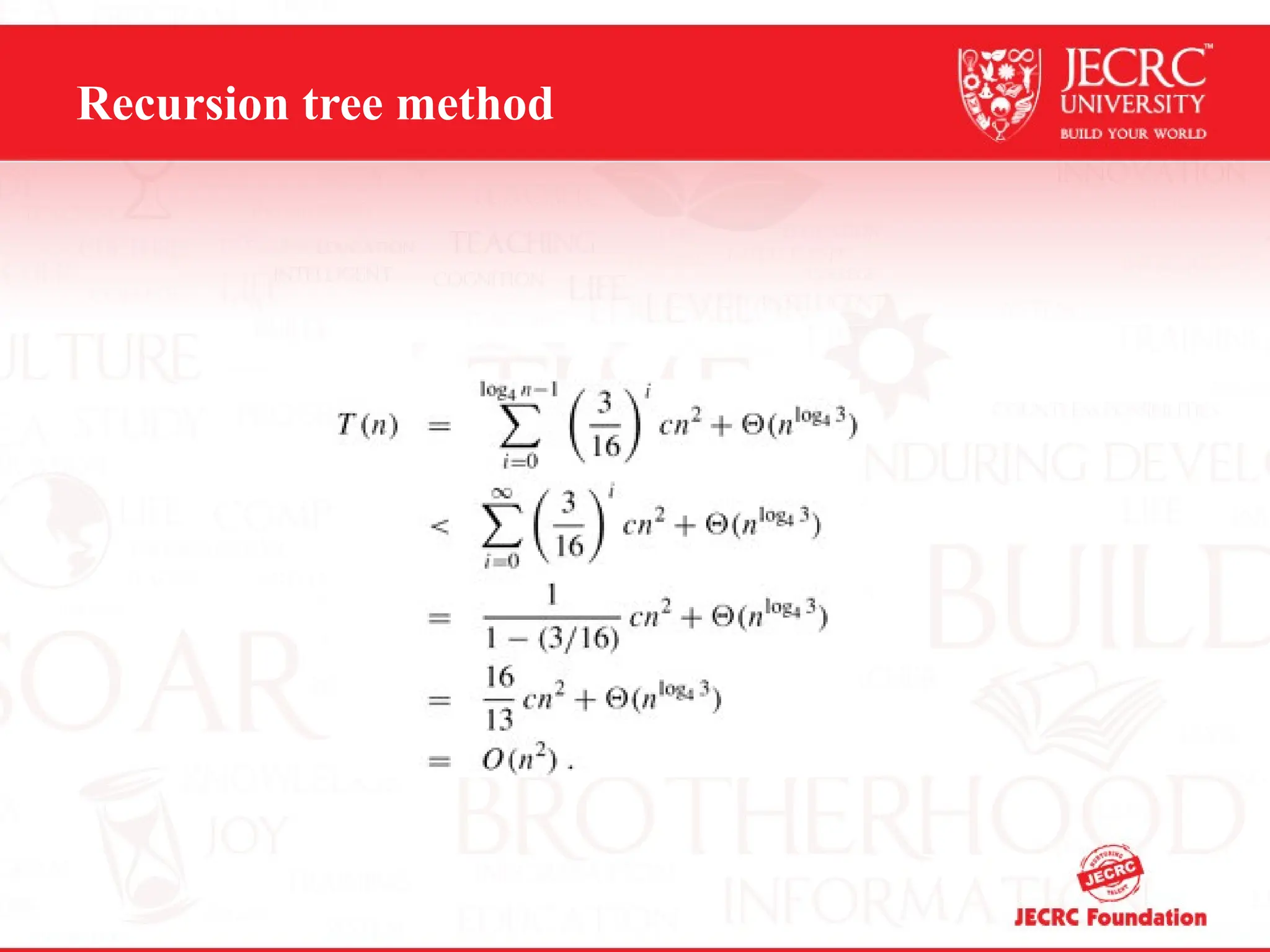 Recursion tree method
 