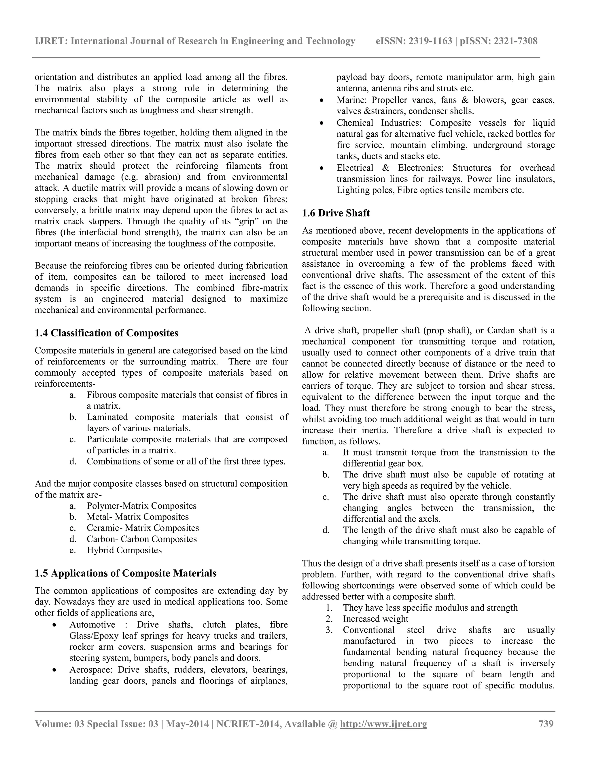 Design and analysis of composite drive shaft | PDF