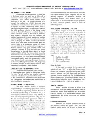Design and analysis of disc brake rotor for a two wheeler | PDF