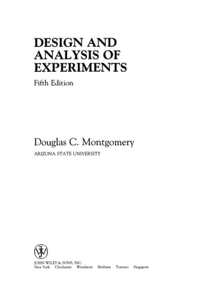 Design and Analysis of Experiments | PDF