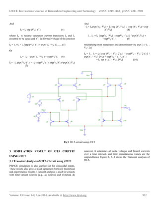 Design and analysis of operational transconductance amplifier using ...