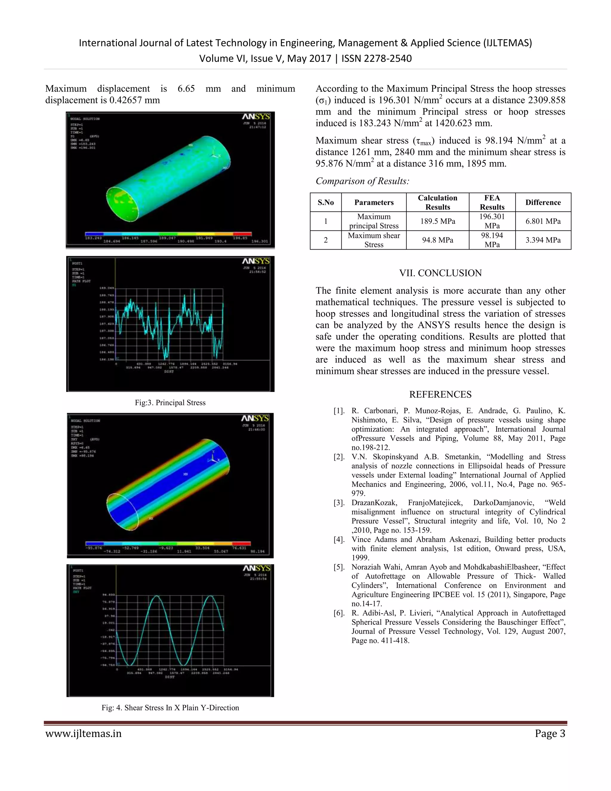 Design and Analysis of Pressure Vessel Using Finite Element Method | PDF