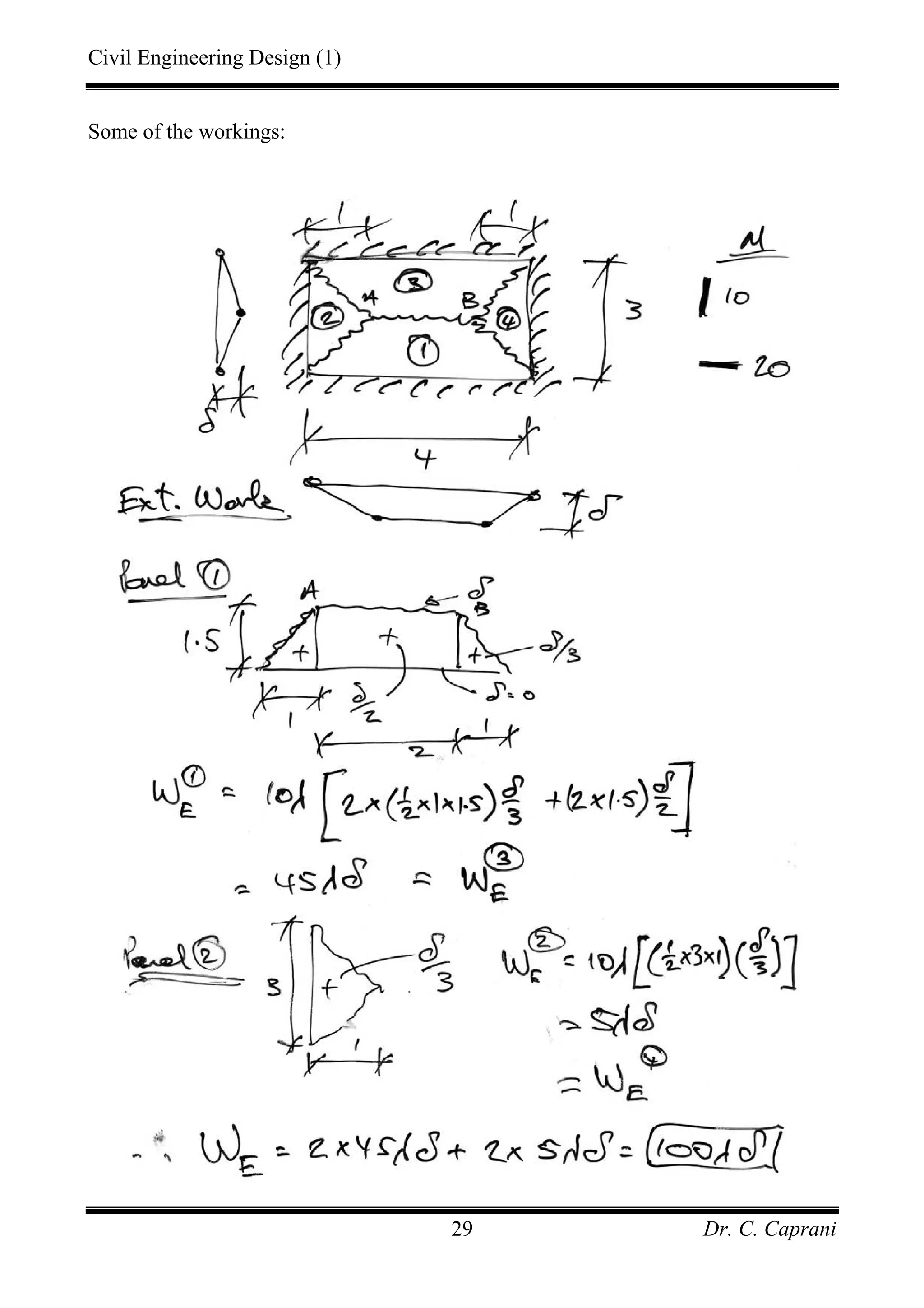 Civil Engineering Design (1)
Dr. C. Caprani29
Some of the workings:
 