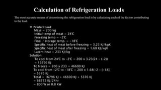 Design and claculation load of cold storage | PPTX