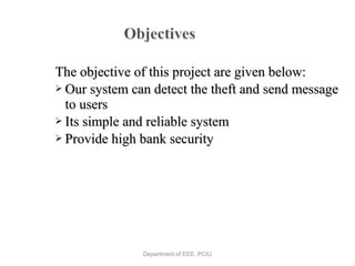 GSM Based Bank Security Control | PPT