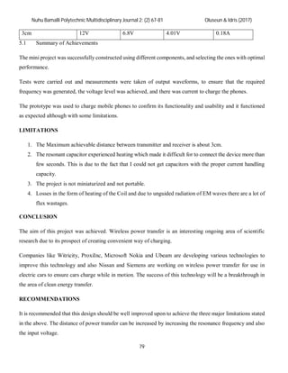 Design and construction of a prototype wireless power transfer device | PDF