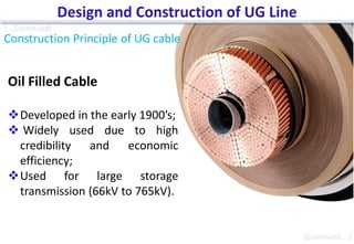 Design and construction of underground cable transmission line | PPTX